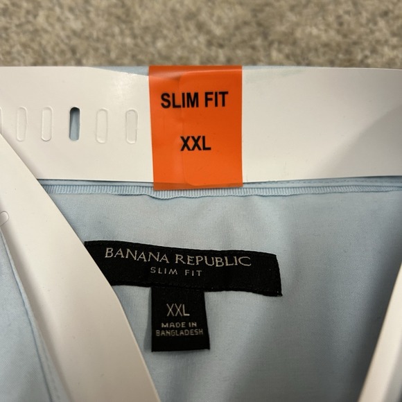 Banana Republic Stretch Poplin Shirt Men's XXL Sky Blue Slim Fit New with Tags‎ - Picture 6 of 8